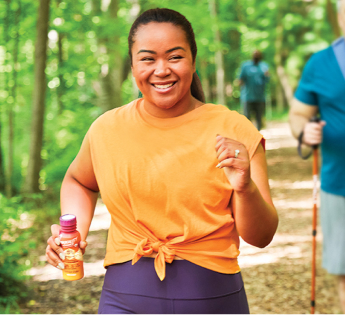 Woman running with a smile